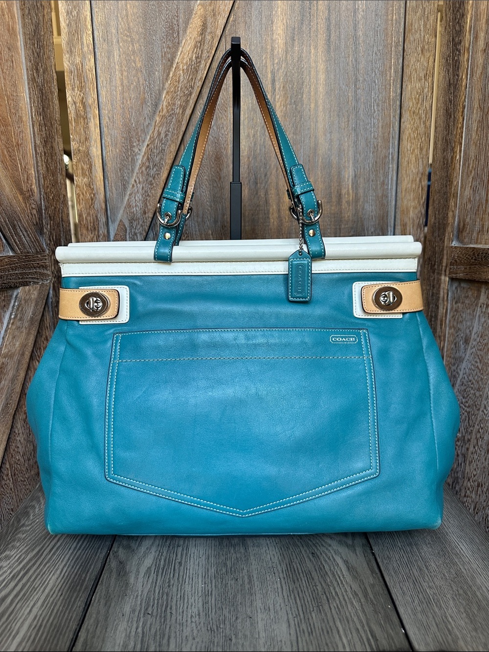 Coach Vintage 9285 Teal Satchel Limited Edition RARE COLOR HARD TO FIND